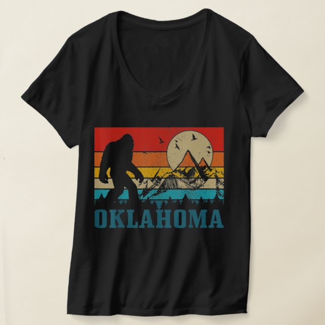 Camiseta Montañas Oklahoma Bigfoot Vintage Senderismo (Distribución )