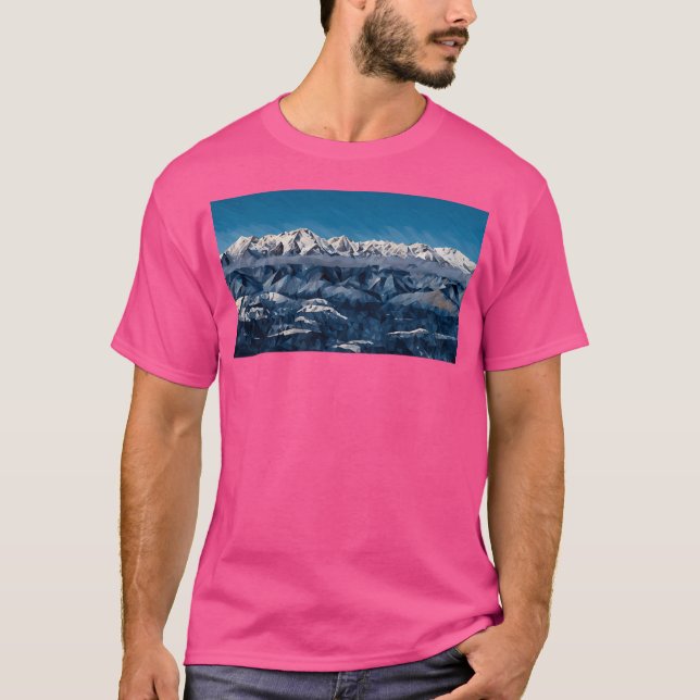 Camiseta Montañas olímpicas de invierno escénicas (arte pol (Anverso)