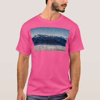 Camiseta Montañas olímpicas sobre nubes (arte polaco) larga