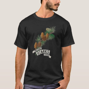 Camiseta Montañas Ozark Naturaleza Cones de pino en rama