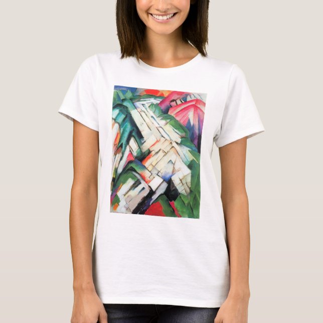 Camiseta Montañas (Paisaje) de Franz Marc, Arte de época (Anverso)