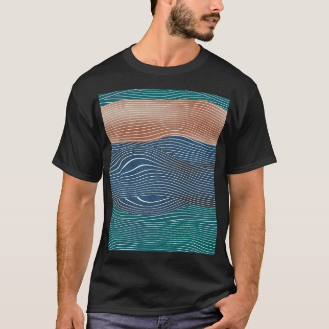 Camiseta Montañas paisajísticas naturales: patrón sin fisur (Anverso)