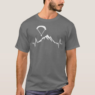 Camiseta Montañas parapente amp ECG Heartbeat