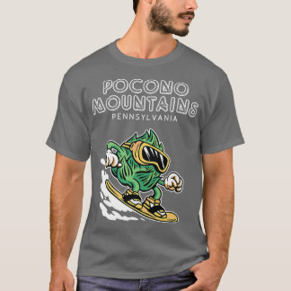 Camiseta Montañas Pocono Pennsylvania Funny Snowboarding