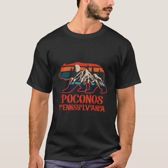Camiseta Montañas Poconos Pennsylvania Pa Bear Senderismo S (Anverso)