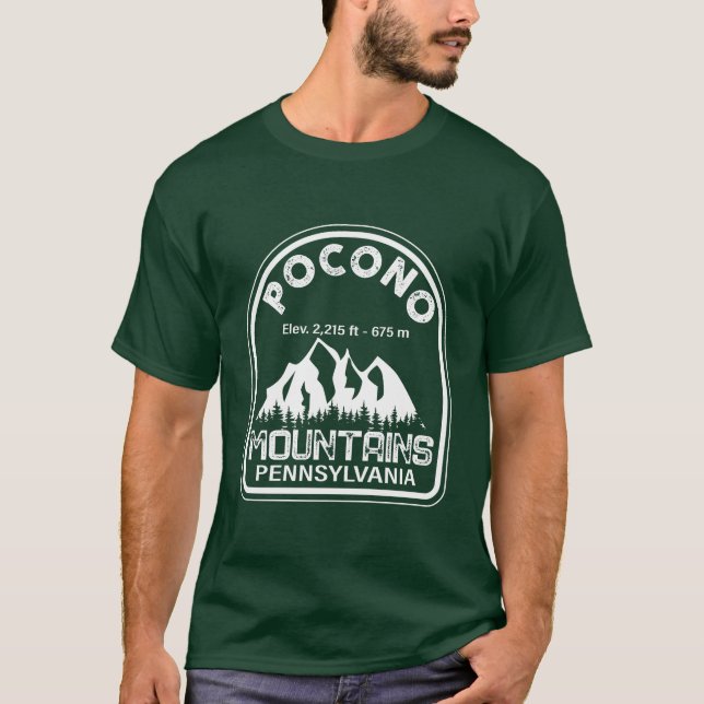 Camiseta Montañas Poconos Retro Pennsylvania (Anverso)