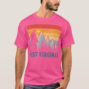 Camiseta Montañas Retro Bigfoot Sun Estado De Virginia Occi