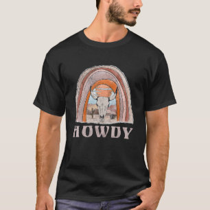 Camiseta Montañas Retro Bull Skulls Vintage Howdy Ca
