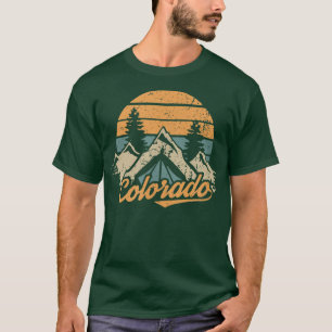 Camiseta Montañas Retro Colorado Vintage Naturaleza Senderi
