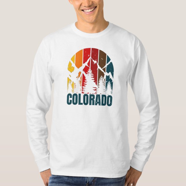 Camiseta Montañas Retro de Colorado (Anverso)