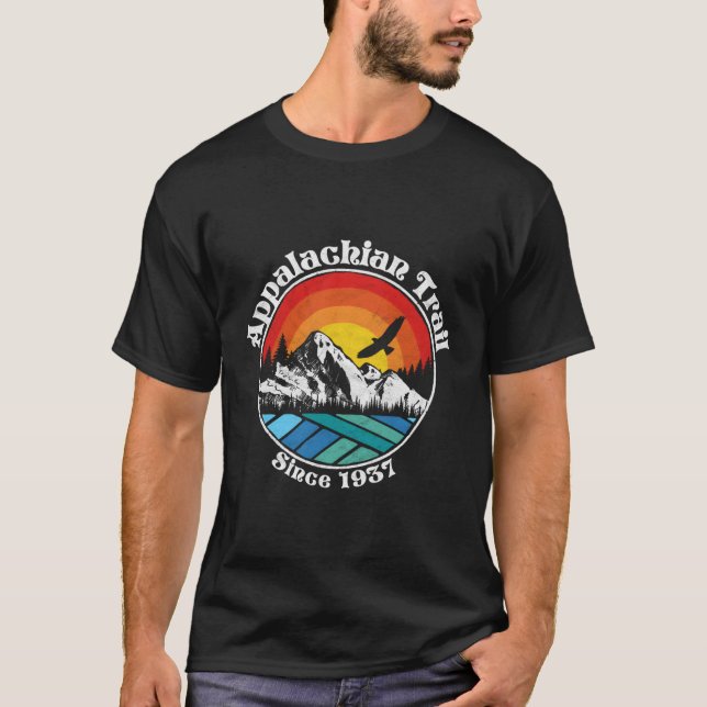 Camiseta Montañas Retro de la Escena de Camino Apalache (Anverso)