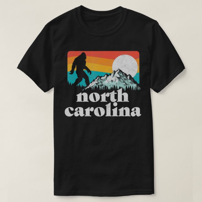 Camiseta Montañas Retro de North olina (Diseño del anverso)