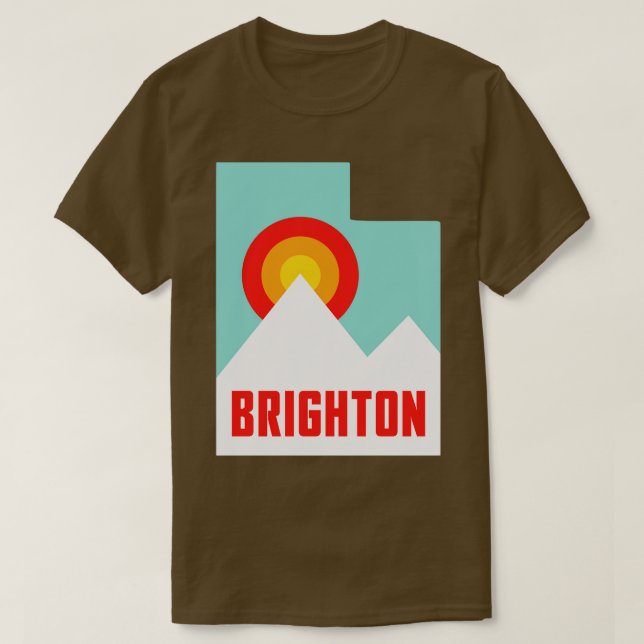Camiseta Montañas Retro del estado de Brighton Utah (Diseño del anverso)