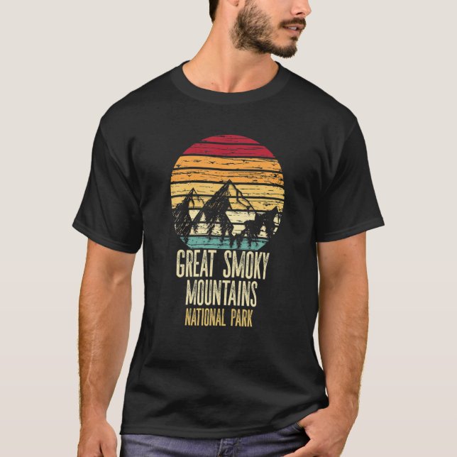 Camiseta Montañas Retro Great Smoky (Anverso)