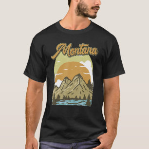 Camiseta Montañas Retro Montana Camp Vintage Sunrise