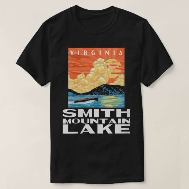 Camiseta Montañas Retro Smith del lago Virginia WPA Sty (Diseño del anverso)