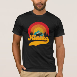 Camiseta Montañas Retro Sunset Alaska Juneau Moose 0Mountai