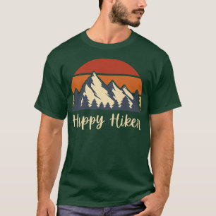 Camiseta Montañas Retro Sunset Sun Happy Hiker