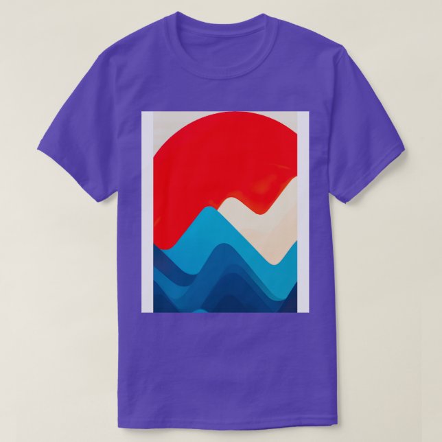 Camiseta Montañas Retro y Sol (Diseño del anverso)
