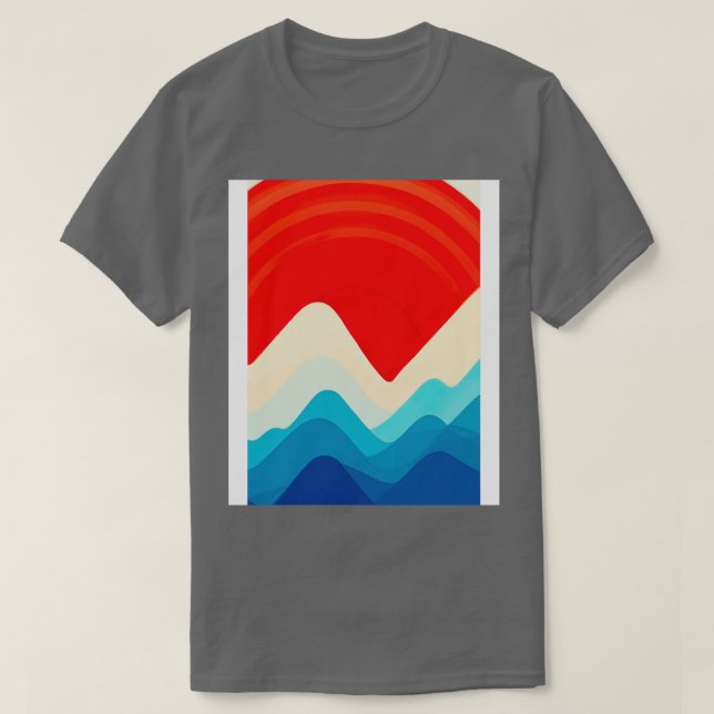 Camiseta Montañas Retro y Sol 1 (Diseño del anverso)