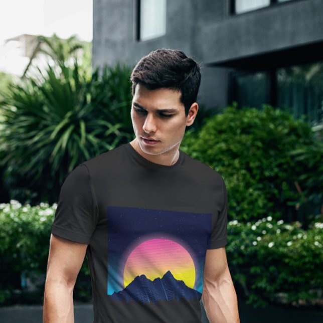 Camiseta Montañas Retrowave (Subido por el creador)