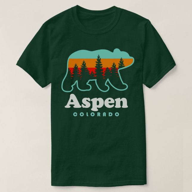 Camiseta Montañas Rocky Aspen Colorado Souvenir Bear (Diseño del anverso)
