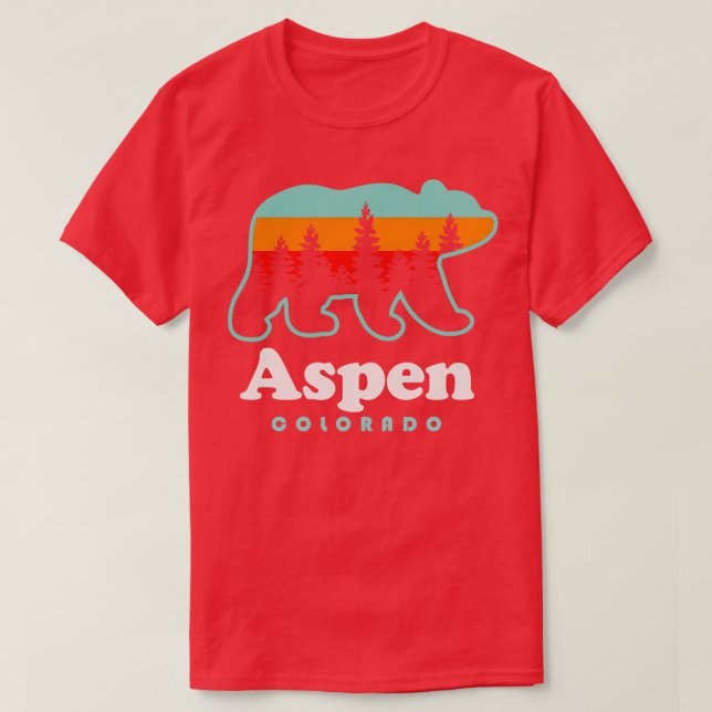 Camiseta Montañas Rocky Aspen Colorado Souvenir Bear (Diseño del anverso)