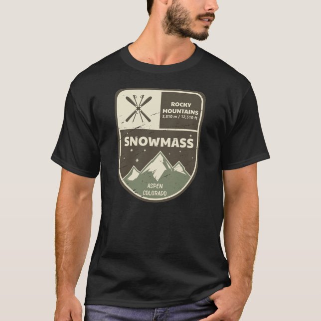 Camiseta Montañas Rocky Aspen de SnowMass Colorado (Anverso)