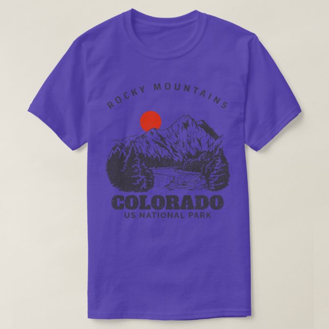 Camiseta Montañas Rocosas Parque Nacional de Estados Unidos (Diseño del anverso)