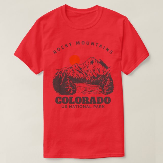 Camiseta Montañas Rocosas Parque Nacional de Estados Unidos (Diseño del anverso)