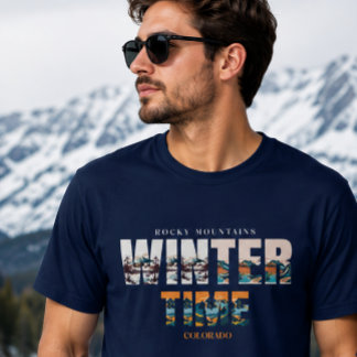 Camiseta Montañas Rocosas Tiempo Invernal Colorado