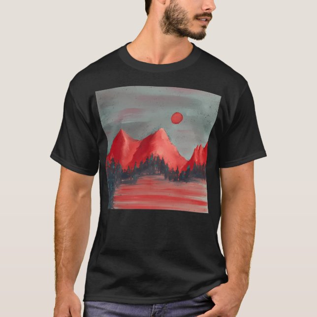 Camiseta Montañas Rojas Largas (Anverso)