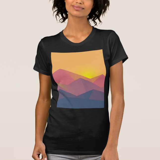Camiseta Montañas rusticas geométricas Minimalistas (Anverso)
