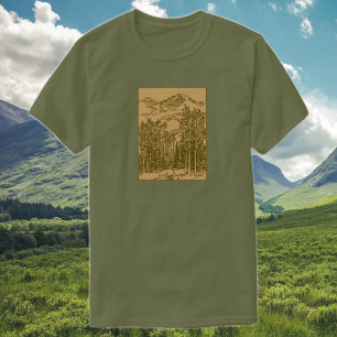 Camiseta Montañas Sepia y Bosque