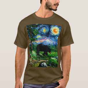 Camiseta Montañas Smoky Black Bear Starry Night Wildlife A