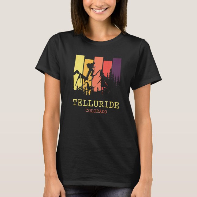 Camiseta Montañas Telluride Colorado Retro Senderismo Tellu (Anverso)