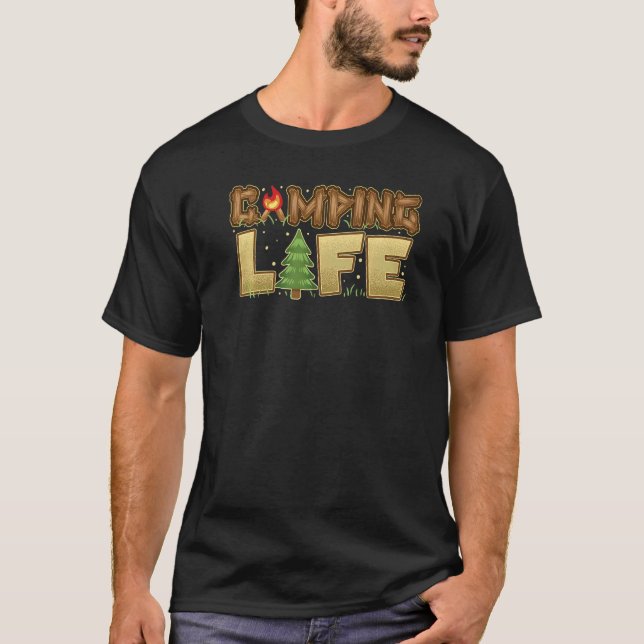 Camiseta Montañas Vintage Camping Disfrute de Senderismo al (Anverso)