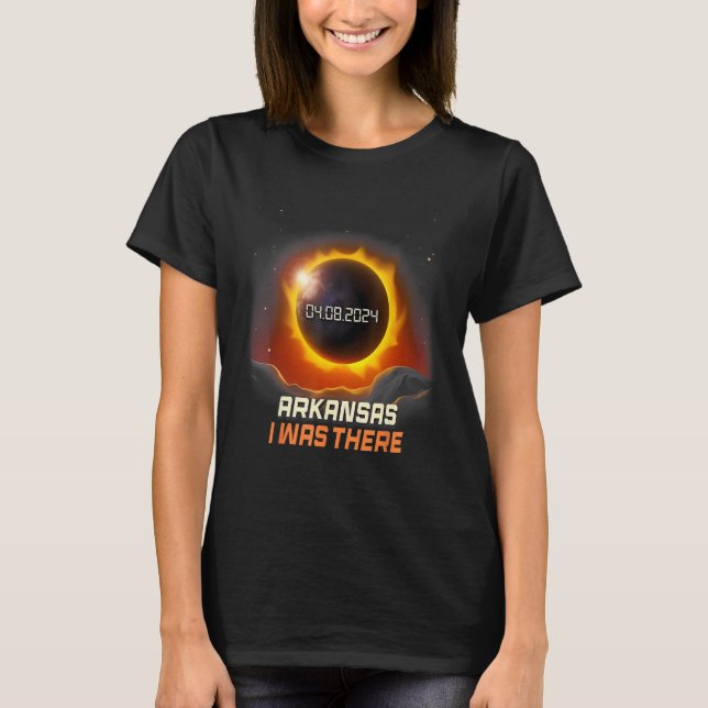 Camiseta Montañas Vintage Eclipse Solar Total 2024 Arkansas (Anverso)