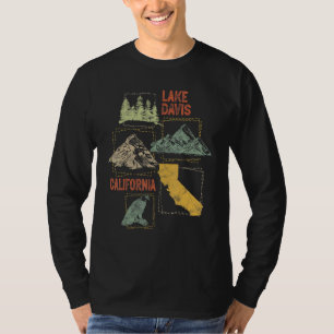 Camiseta Montañas Vintage Lake Davis Senderismo por Califor