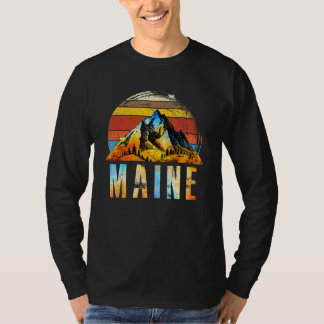 Camiseta Montañas Vintage Maine Retro con problemas