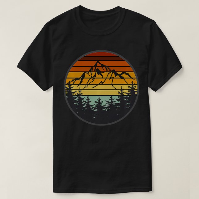Camiseta Montañas Vintage Sunset Regalo Para La Naturaleza  (Diseño del anverso)