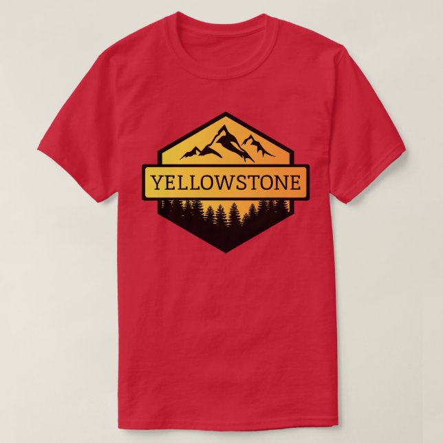 Camiseta Montañas y árboles de Yellowstone Montana (Diseño del anverso)