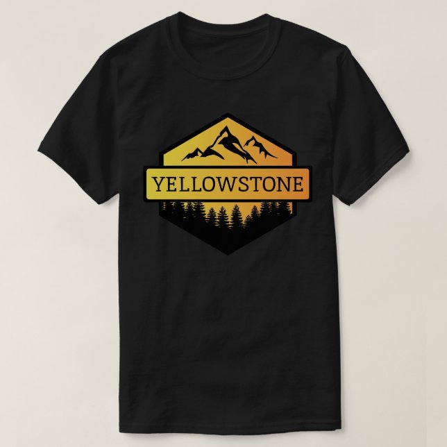 Camiseta Montañas y árboles de Yellowstone Montana (Diseño del anverso)