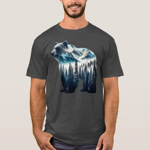 Camiseta Montañas y bosques de oso pardo
