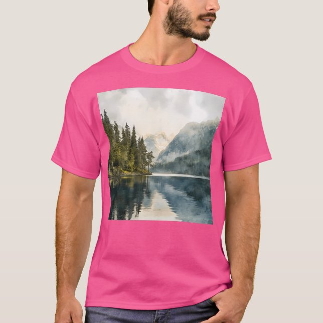 Camiseta Montañas Y Montañas Paisajistas Pared Art Ac (Anverso)