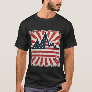 Camiseta Montañas y Sunburst de Estados Unidos