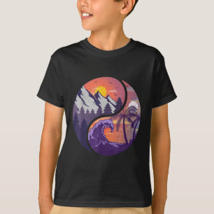 Camiseta Montañas Yin Yang y paisajes de playa