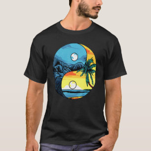 Camiseta Montañas Ying Yang Y Paisaje De Playa, Summer Tr