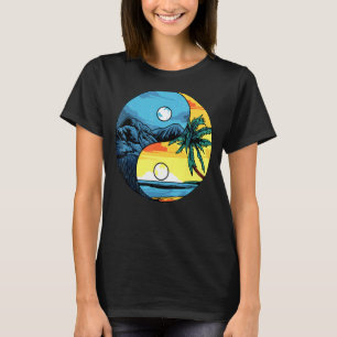 Camiseta Montañas Ying Yang Y Paisaje De Playa, Summer Tr