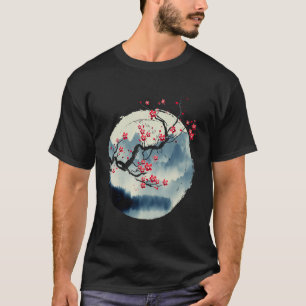 Camiseta Montañas Zen Flores de Cerezo Flores de Madera Jap